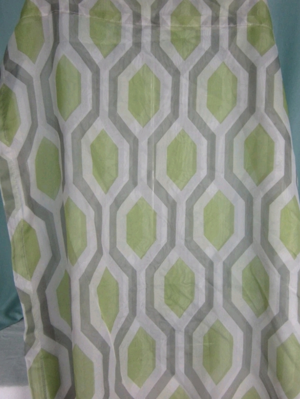 Set of 2 ~ Studio Brand Geometric Rod-Pocket Panel in Green and Gladiator Gray